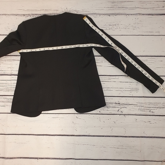 Theory Collarless Virgin Wool Open Front Black Blazer Size 00 - Picture 9 of 9